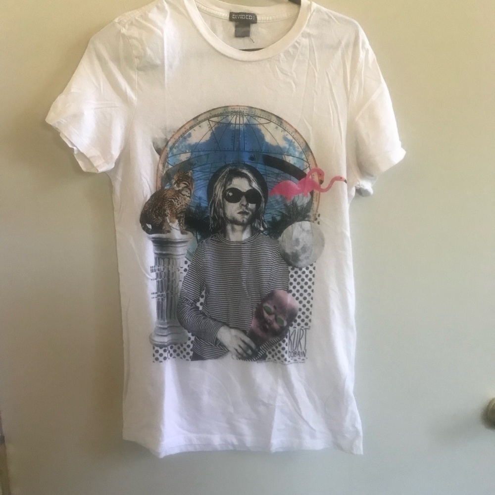 H&M White Graphic Short Sleeve Tee